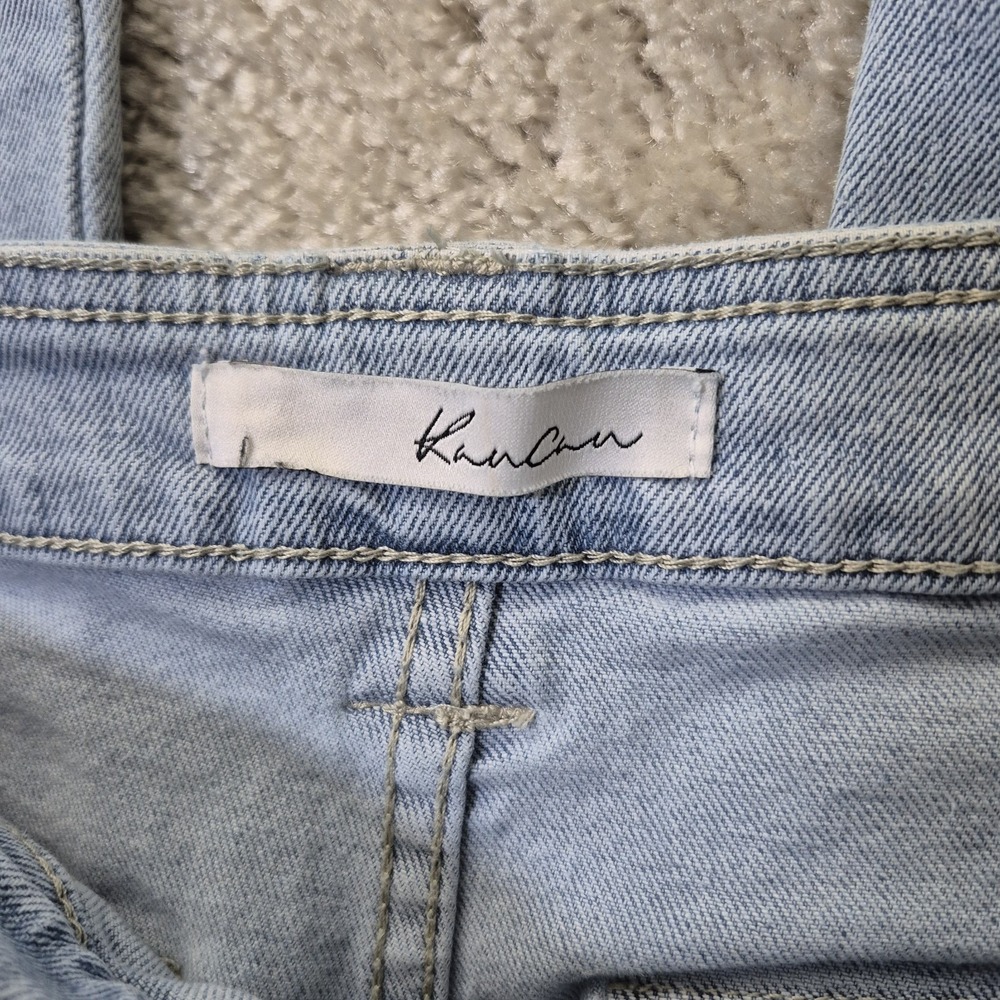 Kancan High Rise Cargo Jeans 7/27 Light Wash Blue Actual 30 Slim Straight Ankle - Picture 3 of 14